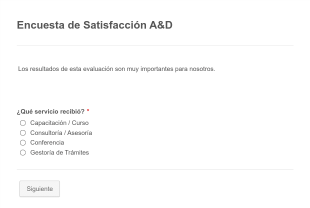 Encuesta De Satisfacción De Curso De Consultoría Form Template