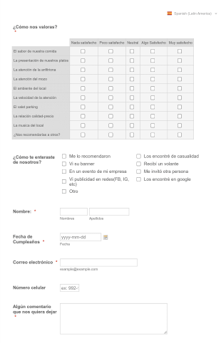 Encuesta De Satisfacción De Servicio CAMBALACHE