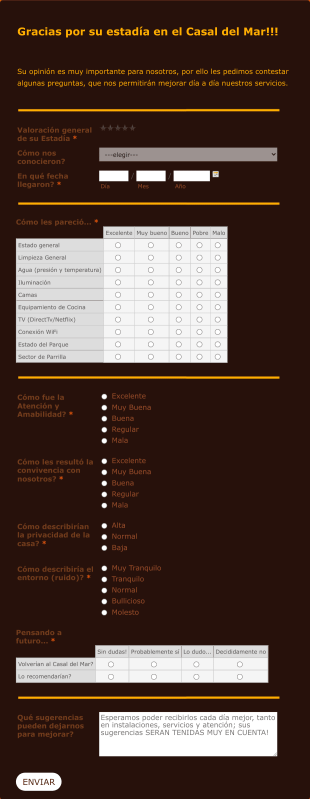 Encuesta De Satisfacción En Alojamiento Form Template