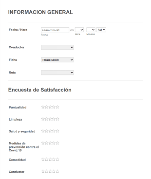 ENCUESTA DE SATISFACCION TRANSPORTE