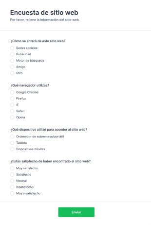 Encuesta De Sitio Web