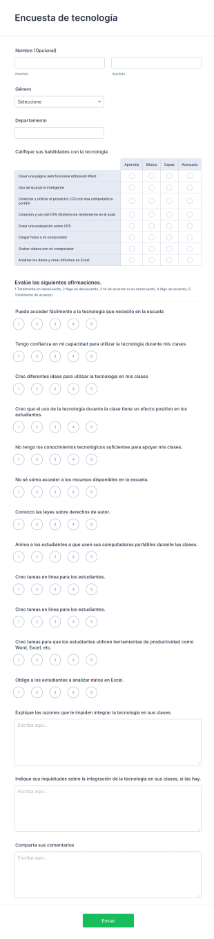 Encuesta De Tecnología Form Template