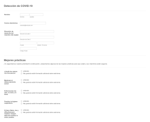 Encuesta Del Equipo COVID 19 Form Template