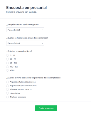 Encuesta Empresarial Form Template