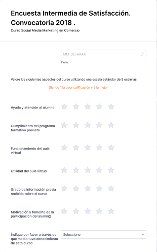 Encuesta Intermedia De Satisfacción Form Template