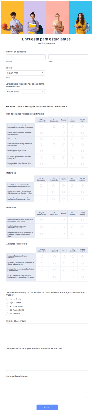Encuesta Para Estudiantes Form Template
