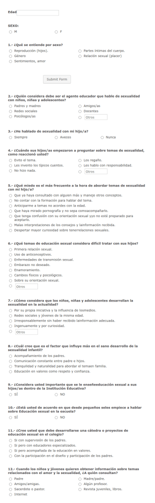 Encuesta Sobre Educación Sexual