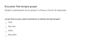 Encuesta Tele Terapia Grupal