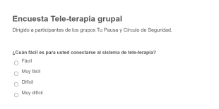 Encuesta Tele Terapia Grupal Form Template