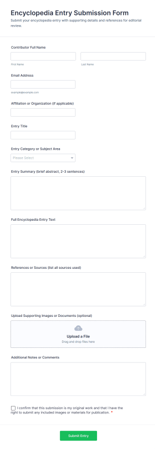 Encyclopedia Entry Submission Form Template