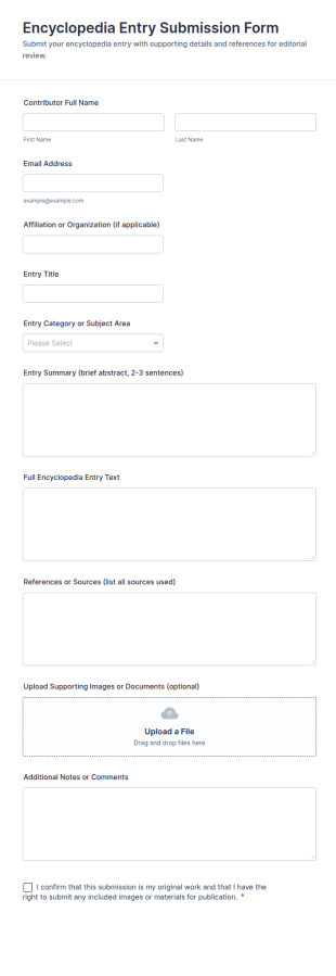 Encyclopedia Entry Submission Form Template