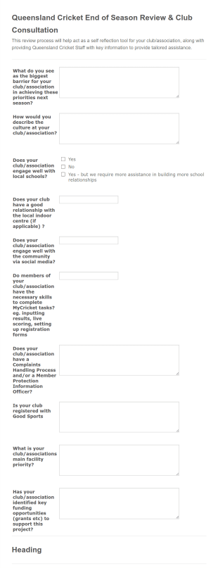 End Of Season Review Form Template