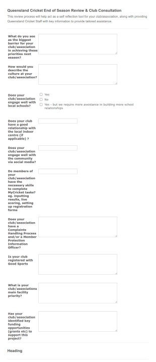 End Of Season Review Form Template