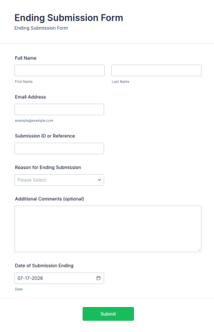 Ending Submission Form Template