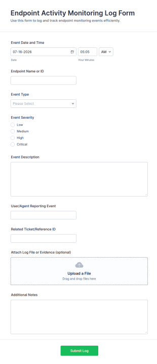 Endpoint Activity Monitoring Log Form Template