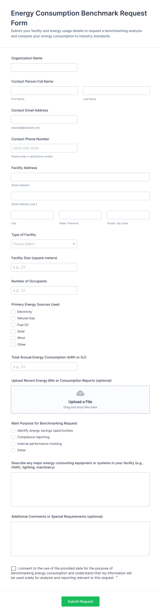 Energy Consumption Benchmark Request Form Template