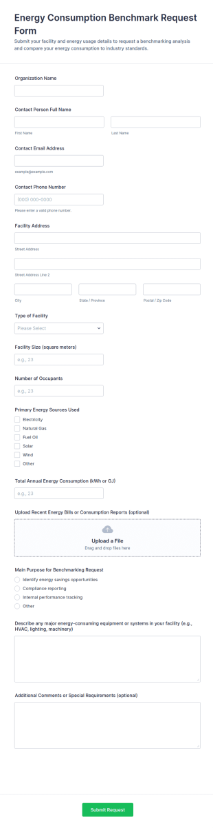 Energy Consumption Benchmark Request Form Template