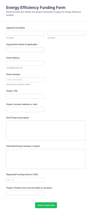 Energy Efficiency Funding Form Template