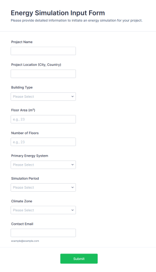 Energy Simulation Input Form Template