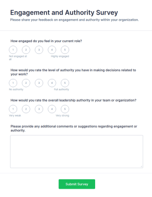 Engagement And Authority Survey Form Template