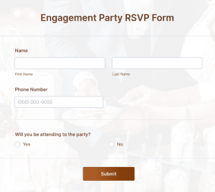 Engagement Party RSVP Form Template