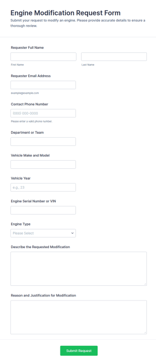 Engine Modification Request Form Template