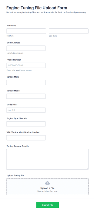 Engine Tuning File Upload Form Template