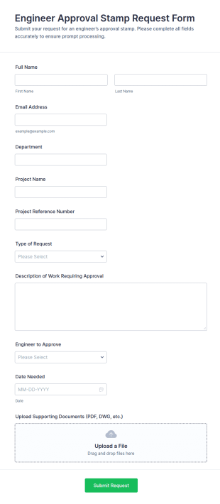 Engineer Approval Stamp Request Form Template