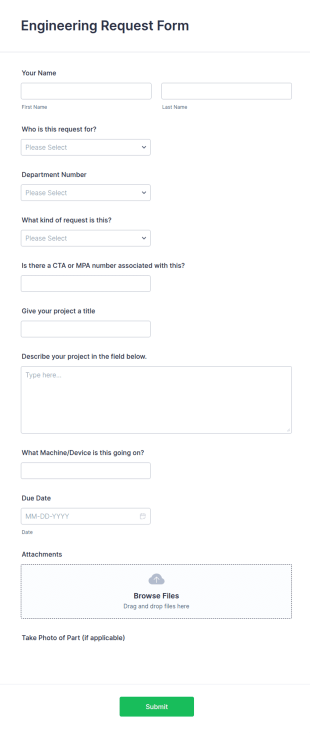 Engineering Request Form Template