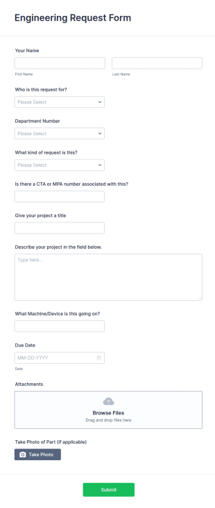 Engineering Request Form Template