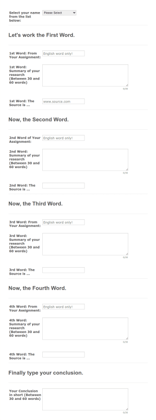 English Assignment: ETYMOLOGY (EEGO 2019 M1001) Form Template