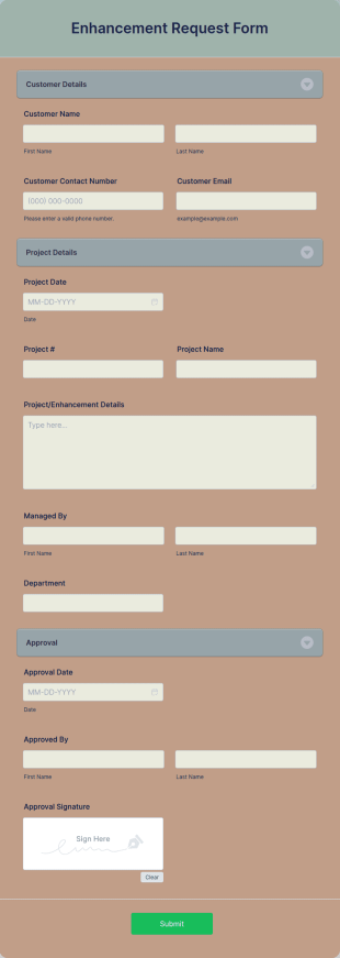Enhancement Request Form Template