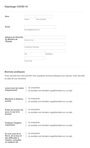 Enquête Auprès De L’Équipe COVID 19
