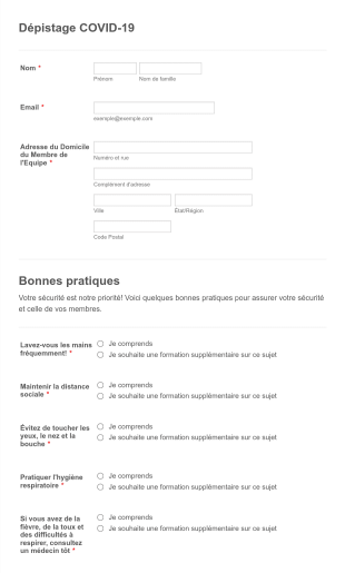 Enquête Auprès De L’Équipe COVID 19