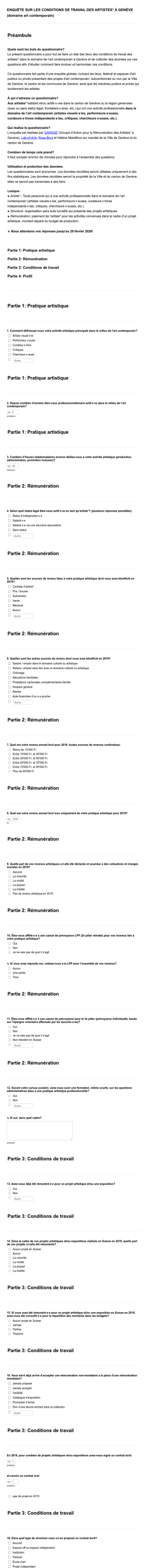Enquête Condition De Travail