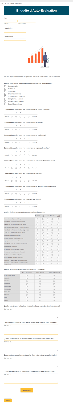 Enquête D'Auto Evaluation Form Template