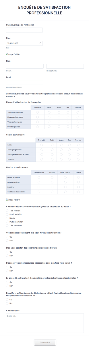Enquête De Satisfaction Au Travail