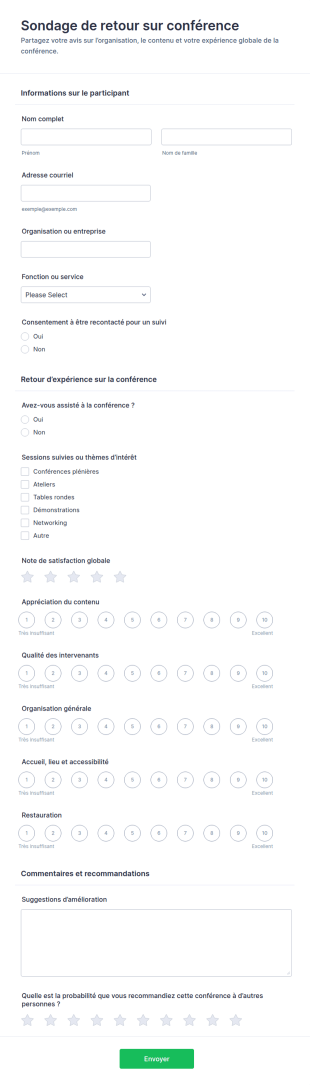 Enquête De Satisfaction De La Conférence