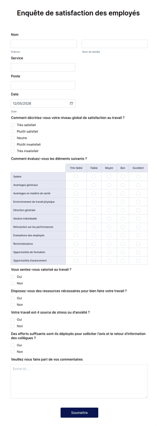 Enquête De Satisfaction Des Employés