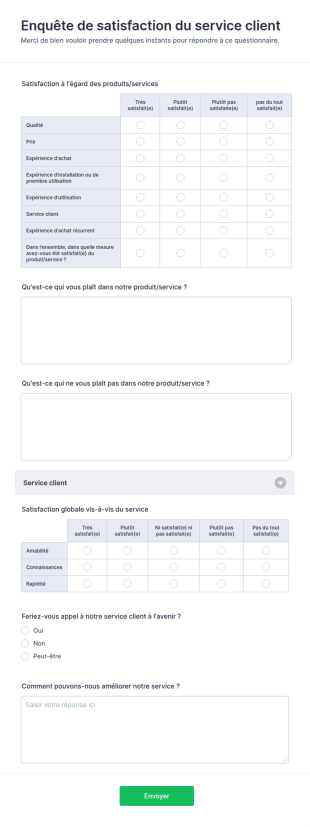 Enquête De Satisfaction Du Service Client