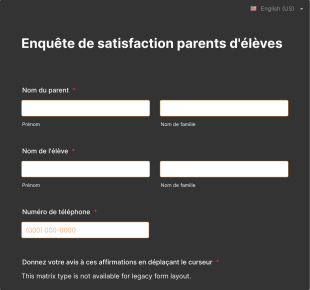 Enquête De Satisfaction Parents D'élèves Form Template