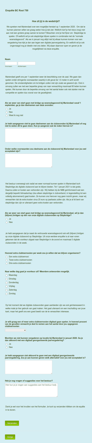 Enquête Hoe Zit Jij In De Wedstrijd?