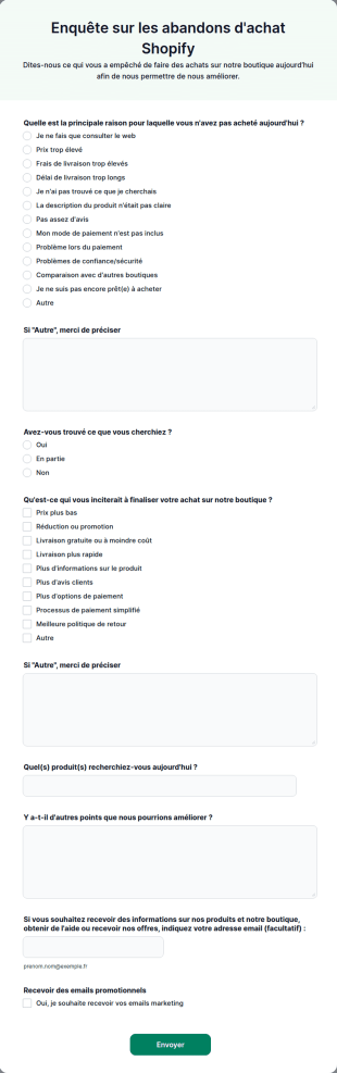 Enquête Sur Les Abandons D'achat Shopify