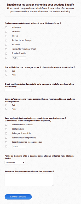 Enquête Sur Les Canaux Marketing Pour Boutique Shopify