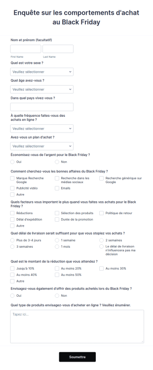 Enquête Sur Les Comportements D'achat Au Black Friday