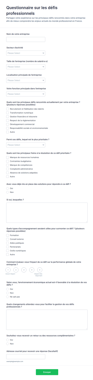 Enquête Sur Les Défis Professionnels