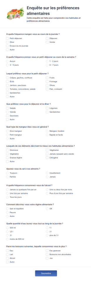 Enquête Sur Les Préférences Alimentaires