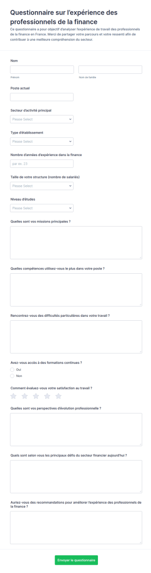 Enquête Sur L’expérience Du Rôle Financier