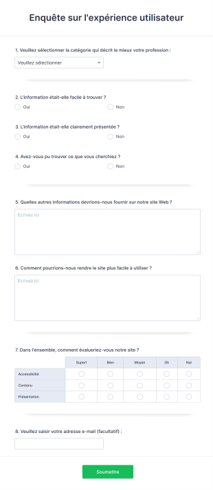 Enquête Sur L'expérience Utilisateur