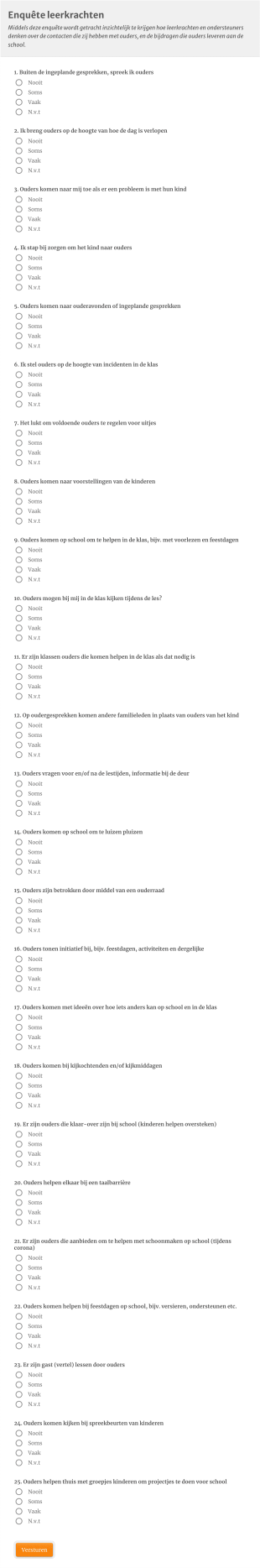 Enquête Leerkrachten